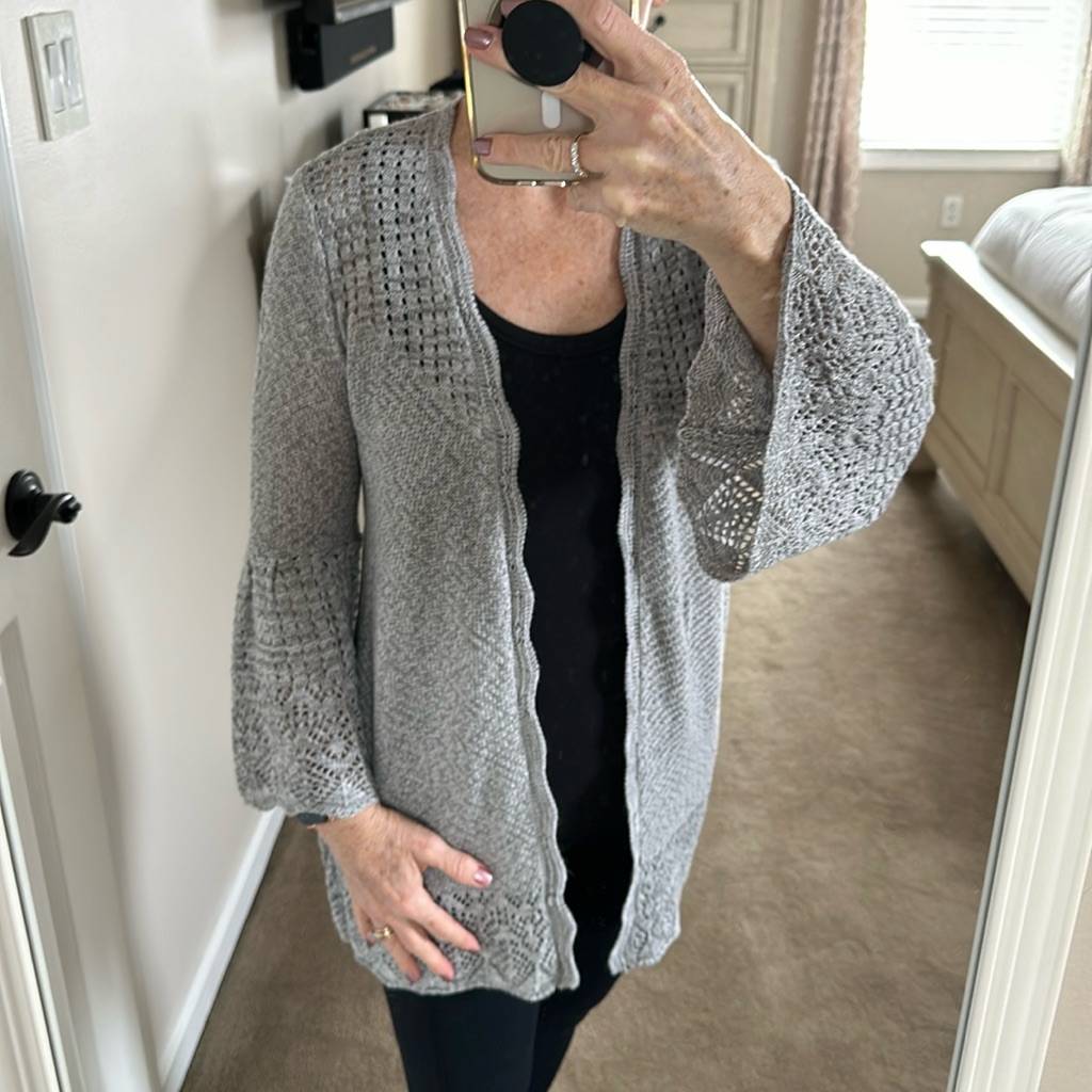 Lc Lauren Conrad Bell Sleeved Open Front Cardigan